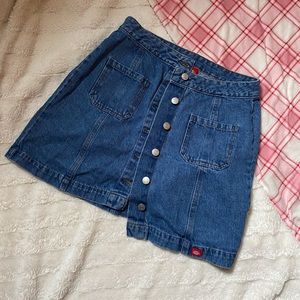 Dickies button up denim mini skirt